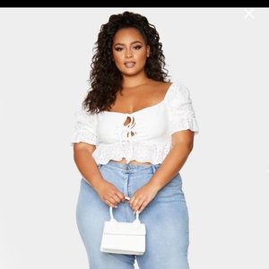 White puff sleeve shirt